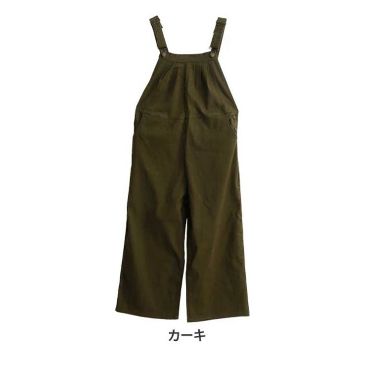 胸タックデザイン ワイドパンツ サロペット大きいサイズ[品番
