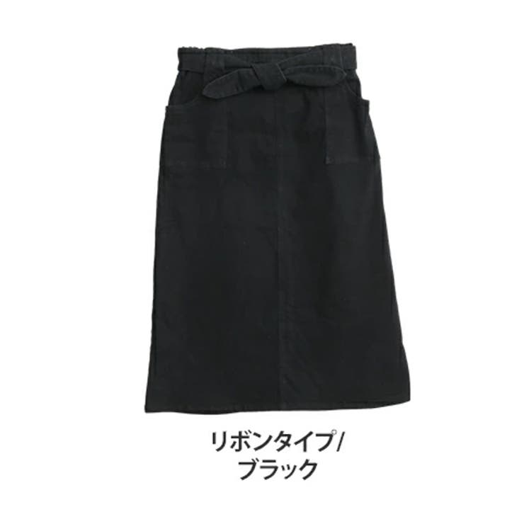 ブラック | 裏起毛 ストレッチデニムで楽ちん ナロースカート | A Happy Marilyn