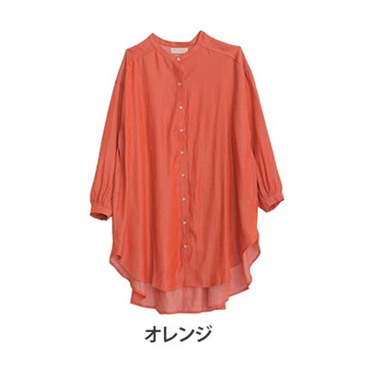 オレンジ | 2丈から選べる デニム風 シャツチュニック | A Happy Marilyn