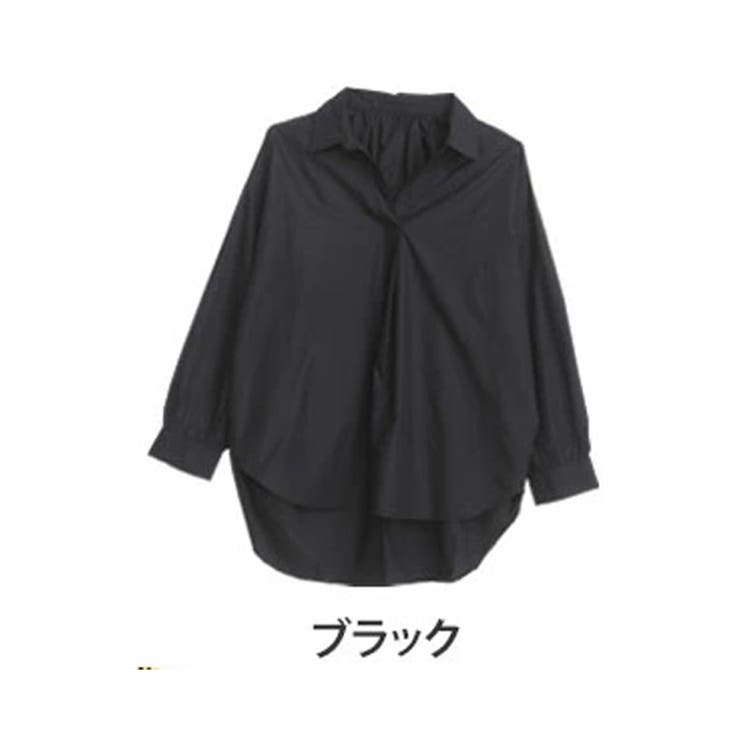 ブラック | ギャザー スキッパー ブラウス | A Happy Marilyn