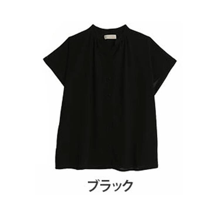 ブラック | 上品2枚重ねジョーゼット スキッパーブラウス 大きいサイズ | A Happy Marilyn