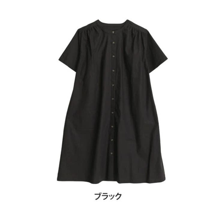 伸びる綿麻 さらっとタッチ シャツワンピース[品番：AH000022881