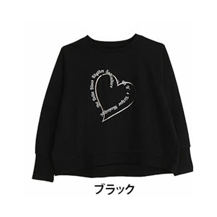 ブラック | お洒落なハートがアクセント ゆったりシルエット プリントスウェット | A Happy Marilyn