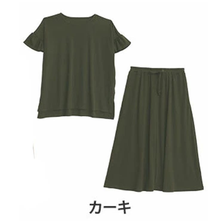 カーキ | さら肌リブ 着痩せ セットアップ | A Happy Marilyn