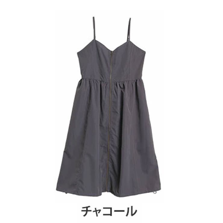 チャコール | 切り替えで着痩せ フロントジップ Aライン | A Happy Marilyn