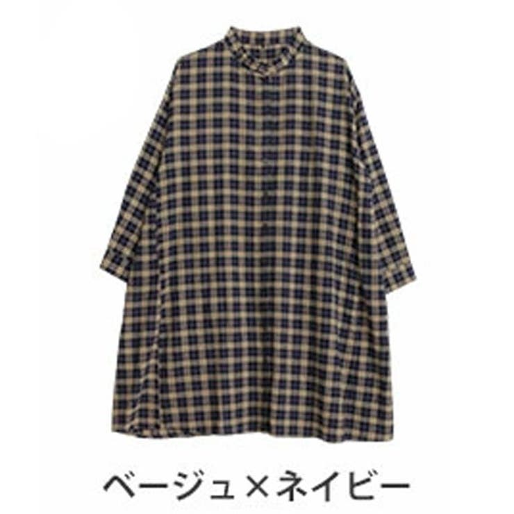 フランネル チェック シャツワンピース[品番：AH000020190]｜A