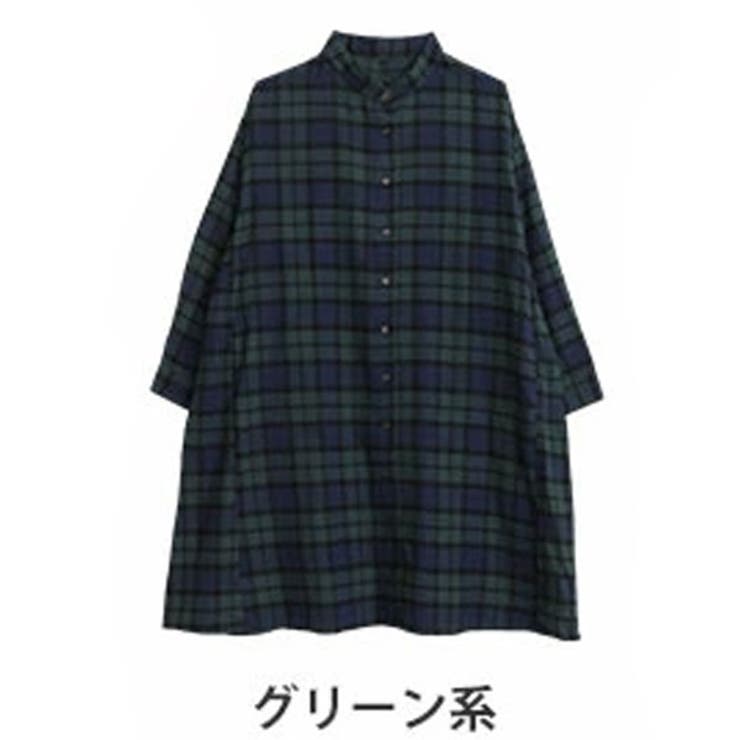 フランネル チェック シャツワンピース[品番：AH000020190]｜A