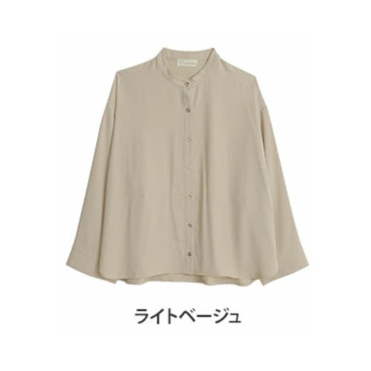 ライトベージュ | アンバサダーコラボ とろみ素材 袖スリットシャツ | A Happy Marilyn