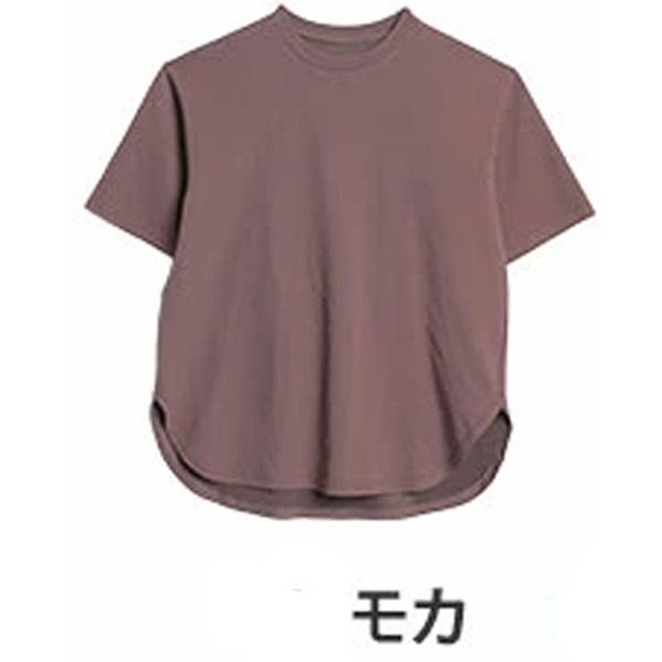 モカ | 【ハッピーさらりん】 裾ラウンド 五分袖Tシャツ | A Happy Marilyn