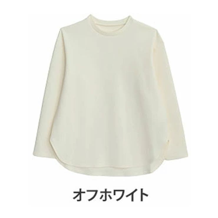 オフホワイト | スゴ!裏ワザ!冬でも汗さら なめらか＆蒸れ知らず 裾ラウンドロンT | A Happy Marilyn