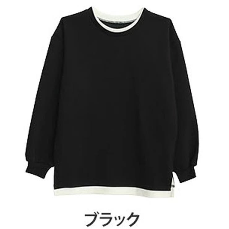 ブラック | スゴ!裏ワザ!冬でも汗さら なめらか＆蒸れ知らず レイヤード風Tシャツ | A Happy Marilyn