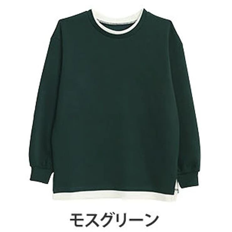 モスグリーン | スゴ!裏ワザ!冬でも汗さら なめらか＆蒸れ知らず レイヤード風Tシャツ | A Happy Marilyn