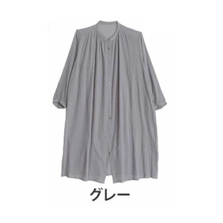 グレー | 風通るプレミアム 綿楊柳 シャツチュニック | A Happy Marilyn