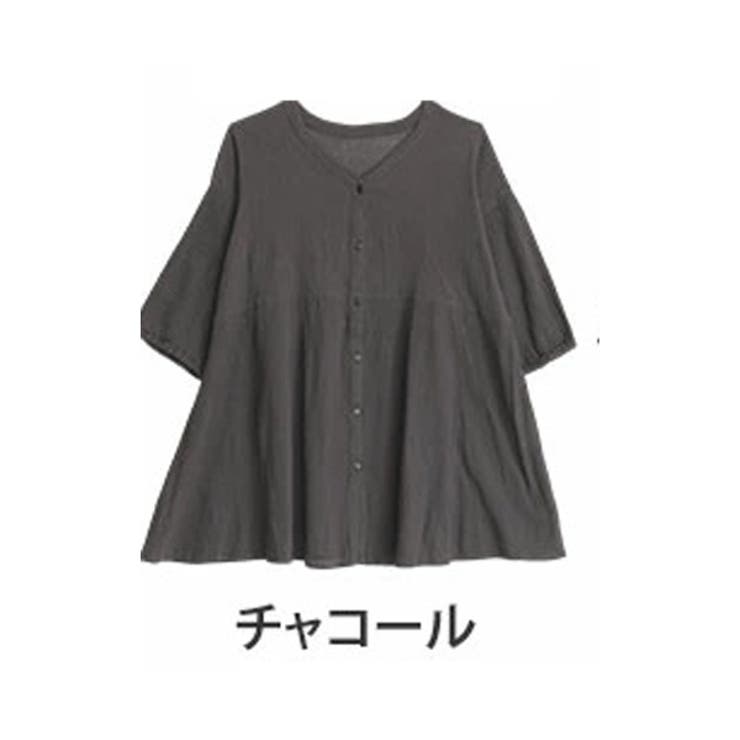 チャコール | 風通るプレミアム ウエストギャザー ブラウス | A Happy Marilyn