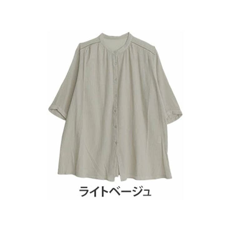 ライトベージュ | 風通るプレミアム 七分袖 はしごレースブラウス | A Happy Marilyn