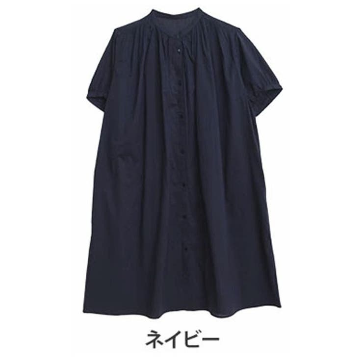 ネイビー | 【風通るクラシック】 五分袖 ギャザー | A Happy Marilyn