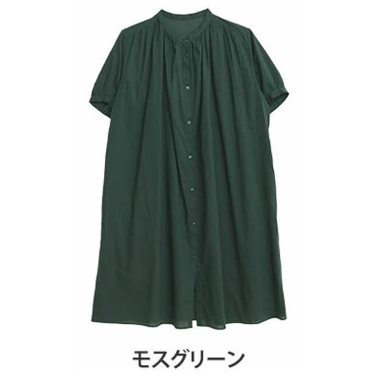 モスグリーン | 【風通るクラシック】 五分袖 ギャザー | A Happy Marilyn