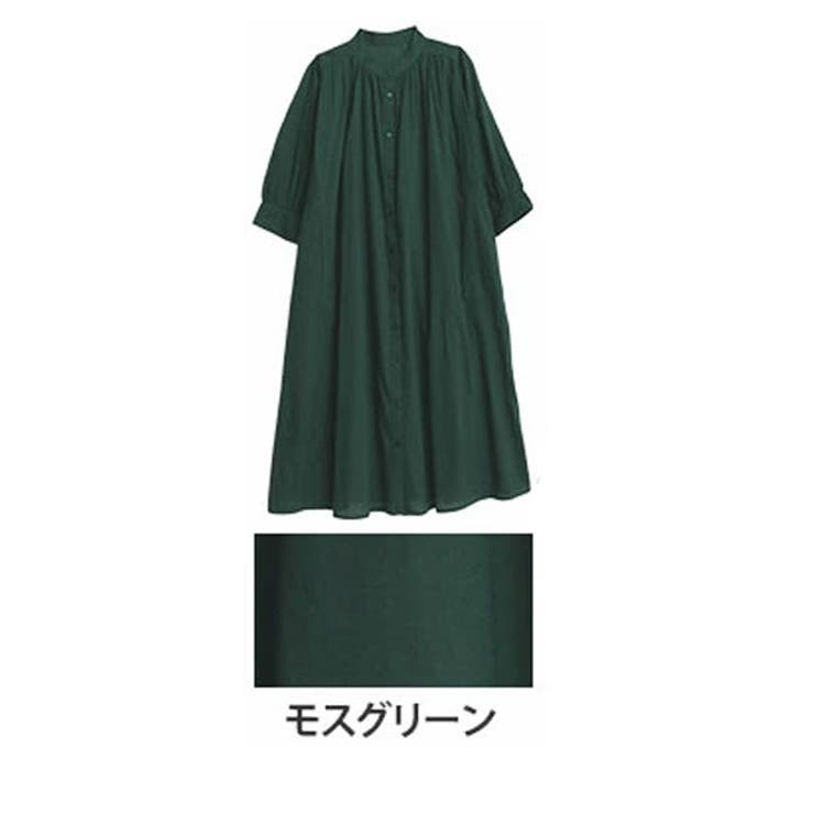 モスグリーン | 【風通るクラシック】 七分袖 細見え切替え | A Happy Marilyn