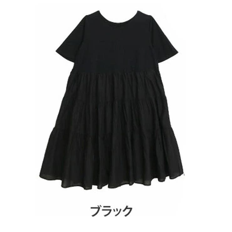 ブラック | 【風通るクラシック】ドッキング ティアード ワンピース | A Happy Marilyn