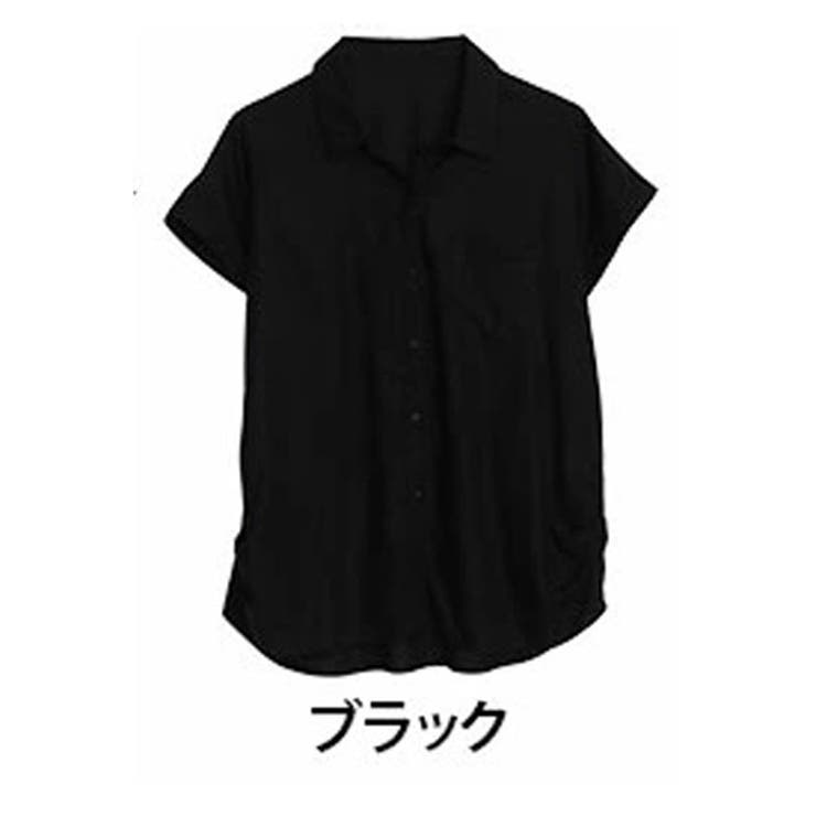 ブラック | 【さらっとタッチ】 裾タックデザイン スキッパー襟 | A Happy Marilyn