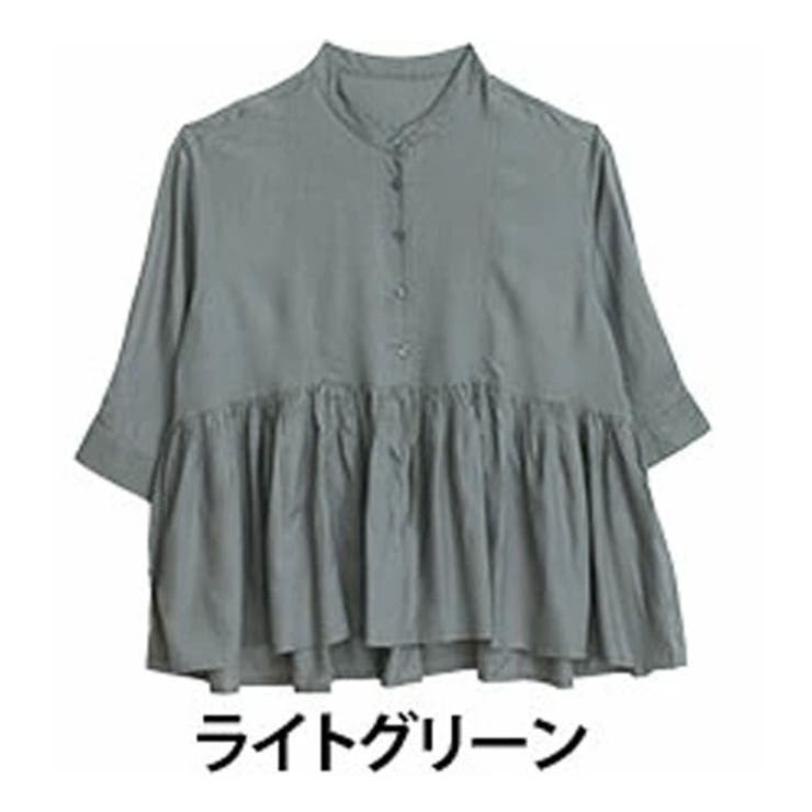 ライトグリーン | 【さらっとタッチ】 ウエスト切替デザイン 七分袖 | A Happy Marilyn