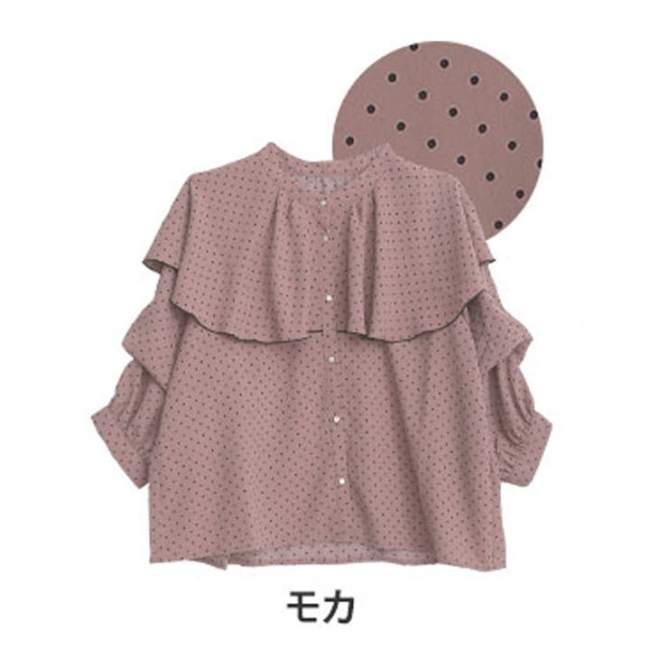 モカ | Rin 袖2WAY ドット柄ブラウス | A Happy Marilyn