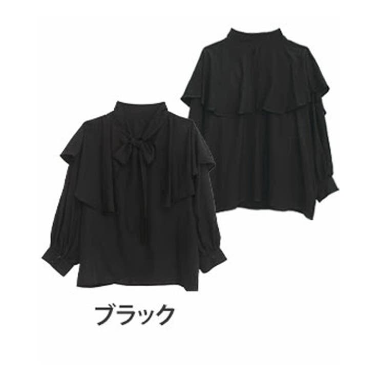 ブラック | effortlessmode 前後2way ケープブラウス | A Happy Marilyn