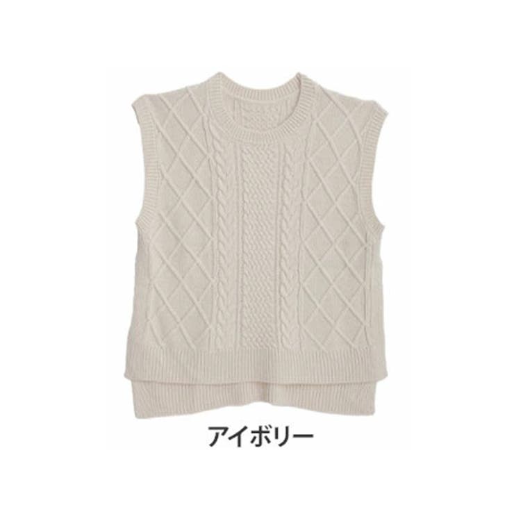 大きいサイズ レディース 売れ筋商品|||トップス LUMFORLE　produced by My:nia 5G ケーブルニット 前後差 ベスト ニット ニットベスト LL 3L 楽天市場】【限定!20%OFFクーポン配布】 大きいサイズレディース