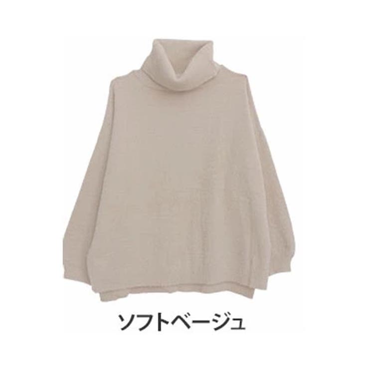 ソフトベージュ | エンジェルフェザー オフタートル ニット | A Happy Marilyn