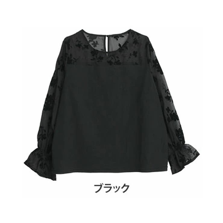 ブラック | フロッキー柄 切り替え キャンディスリーブ | A Happy Marilyn