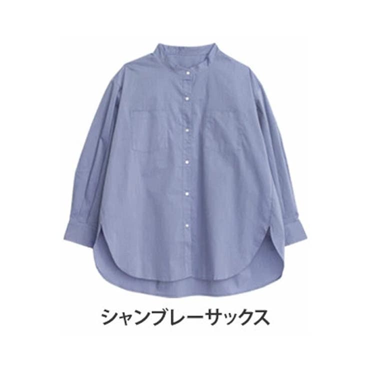 LUMFORLEproducedbyMy:nia ダブルポケット ノーカラーシャツ