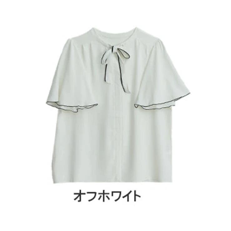 オフホワイト | Rin 3WAY パールビット使いリボンタイブラウス | A Happy Marilyn