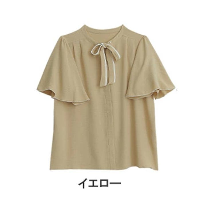 イエロー | Rin 3WAY パールビット使いリボンタイブラウス | A Happy Marilyn