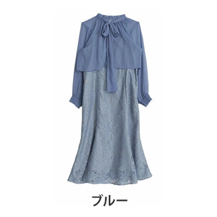 お呼ばれドレス バックリボン レースワンピース