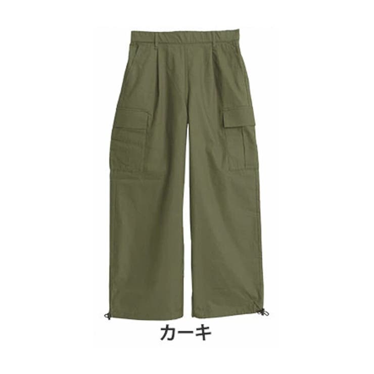 安いそれに目立つ 裾を絞って丈調節 さらりと穿ける カーゴパンツ[品番 サブリナパンツ、カプリパンツ