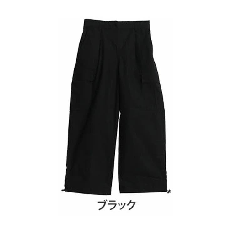 裾を絞って丈調節 さらりと穿ける カーゴパンツ[品番
