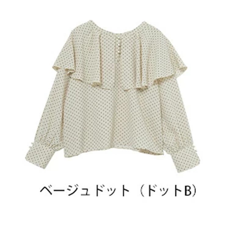 ベージュドット（タグドットB） | Rin 前後2WAY ケープ襟ブラウス | A Happy Marilyn