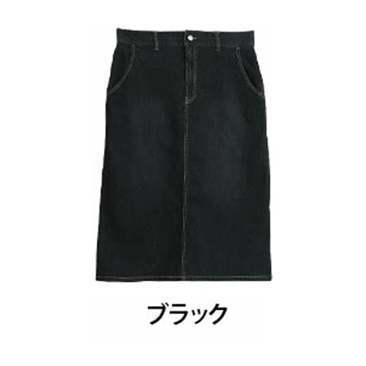 黒 デニム風 タイトスカート スリット入りブラックデニムタイトスカート | BOTTOMS | LOWY BY