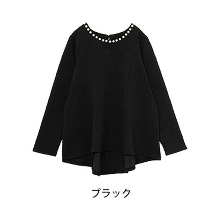 ブラック | Rin パールデザイン 幾何柄プルオーバー | A Happy Marilyn