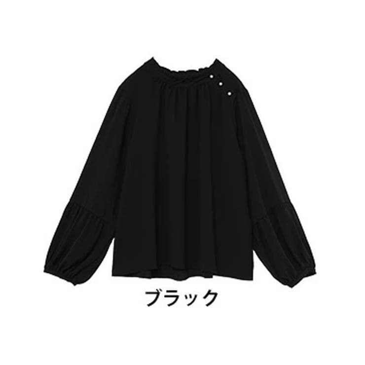 ブラック | Rin パールボタンデザイン プチハイブラウス | A Happy Marilyn