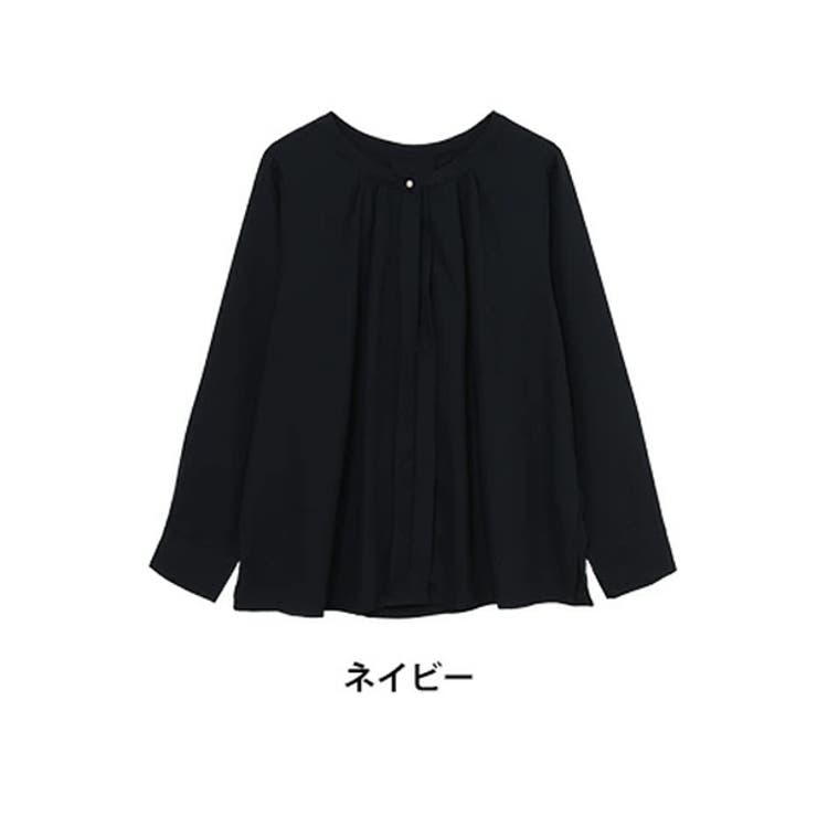 ネイビー | Rin タック 2WAYブラウス | A Happy Marilyn