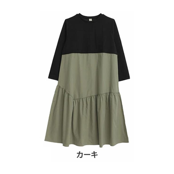 カーキ | pastelleaf 裾ギャザー フレアワンピース | A Happy Marilyn