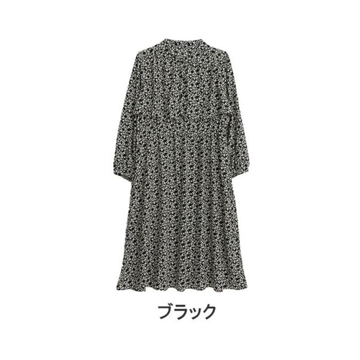 ブラック | ケープ 花柄 ワンピース | A Happy Marilyn