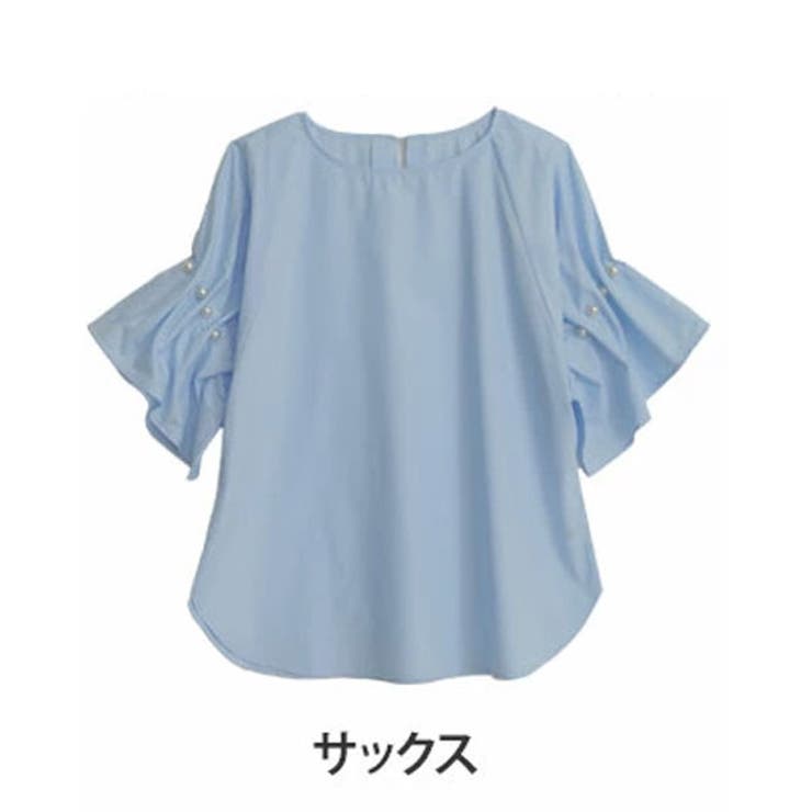 ブラック | Rin 華奢魅せタック袖 袖パールブラウス | A Happy Marilyn