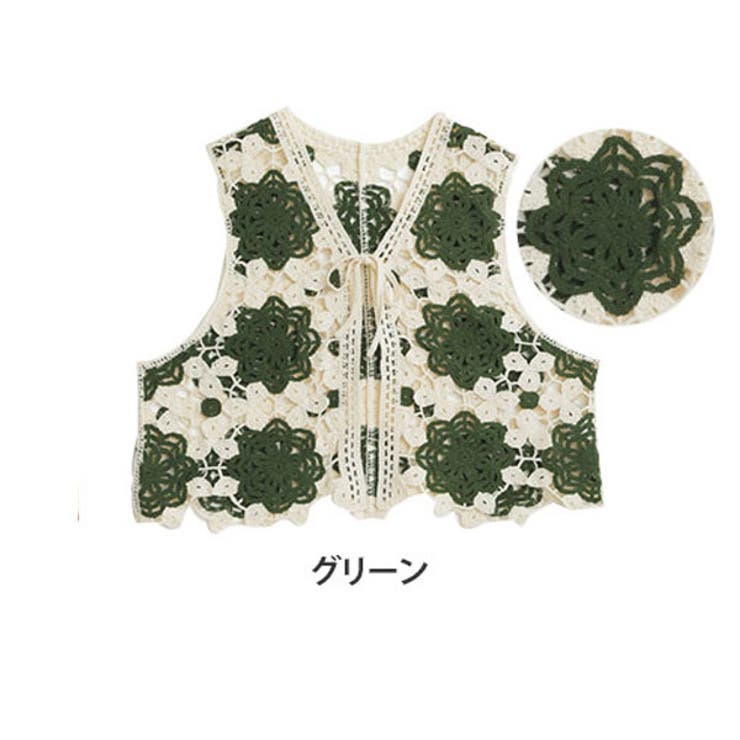 トリココムデギャルソン 可愛い♡花　ニットベスト　フリーサイズ yoko.｜COMME des GARCONS HOMME PLUSのベストを使った