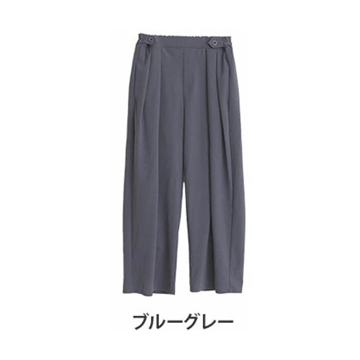 Rin ボタンがスパイス ウエストスッキリワイドパンツ[品番