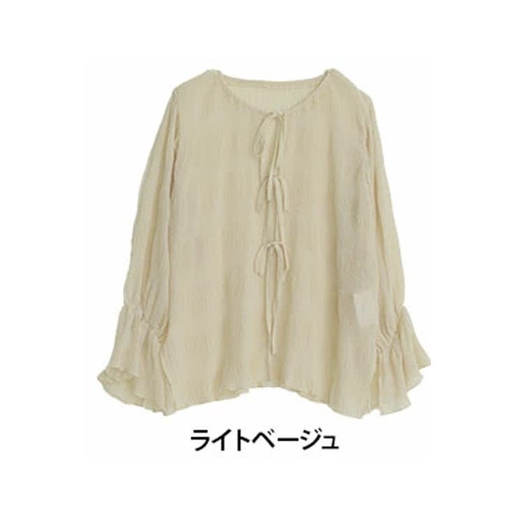ライトベージュ | KAREN トリプルリボン シアーカーディガン | A Happy Marilyn
