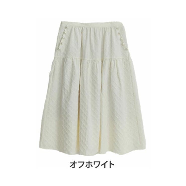 オフホワイト | Rin パールデザイン ふくれジャガードスカート | A Happy Marilyn