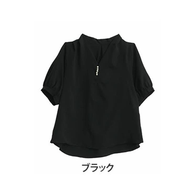 グレー | Rin 首元パール付き ブラウス | A Happy Marilyn