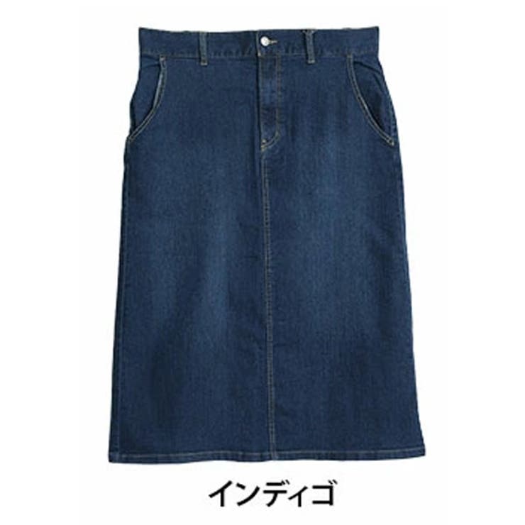 ショート丈/インディゴ | 「天才シルエットスカート」 楽なのにキレイ ストレッチ | A Happy Marilyn